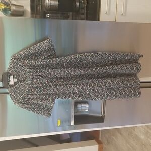 Vintage 80's HerbCraft II House Coat Duster Cottagecore Prairie Floral Medium